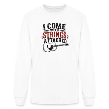 I Come With Strings T-Shirt | Funny Acoustic Guita - Men's Long Sleeve T-Shirt - white - Front