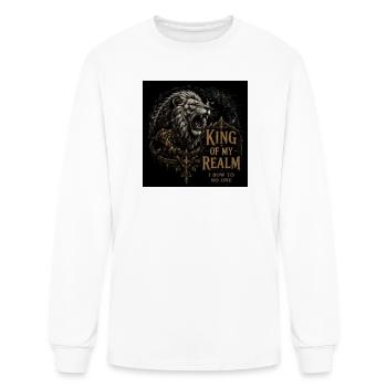 King of My Realm Lion - Men's Long Sleeve T-Shirt - white - Front