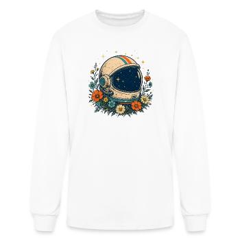 Astronaut Bloom: Space Garden Helmet - Men's Long Sleeve T-Shirt - white - Front