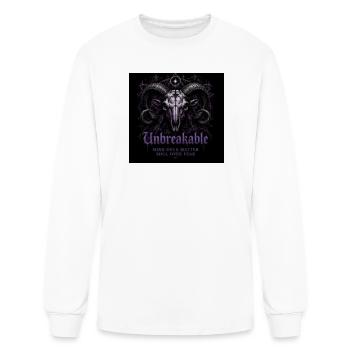 Unbreakable Mind Over Matter Goat Skull - Men's Long Sleeve T-Shirt - white - Front