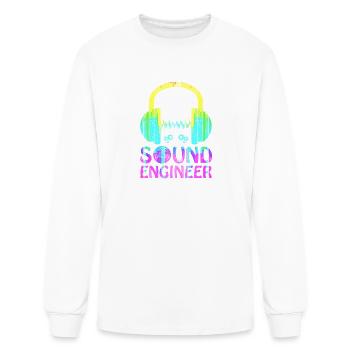 Vibrant Sound Engineer Headphones - Men's Long Sleeve T-Shirt - white - Front
