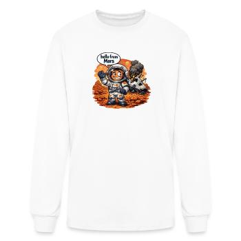 Hello From Mars - Men's Long Sleeve T-Shirt - white - Front