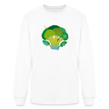 Broccoli Cartoon Vegetable Design - Men's Long Sleeve T-Shirt - white - Front