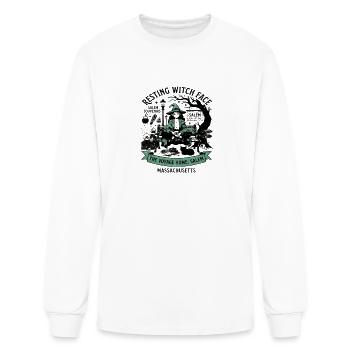 The Resting Witch Face Salem Massachusetts Social - Men's Long Sleeve T-Shirt - white - Front