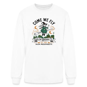Come We Fly Salem Broom Company Halloween Witch - Men's Long Sleeve T-Shirt - white - Front
