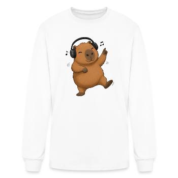 Capybara Hamster Dancing Music Farm - Men's Long Sleeve T-Shirt - white - Front