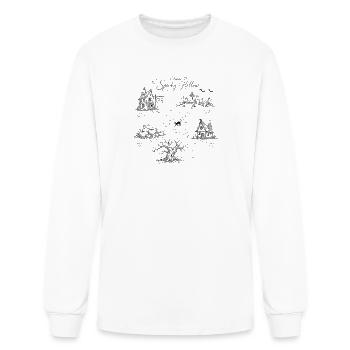 Bienvenue chez Spooky Hollow Halloween Map Design - T-shirt à manches longues Homme - blanc - Devant