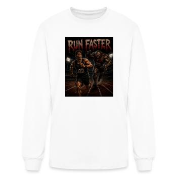 Run Faster - Horror Monster Race Funny Running - Men's Long Sleeve T-Shirt - white - Front