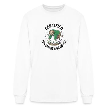 Certified Compost Sloth - slow effort high compact - Men's Long Sleeve T-Shirt - white - Front
