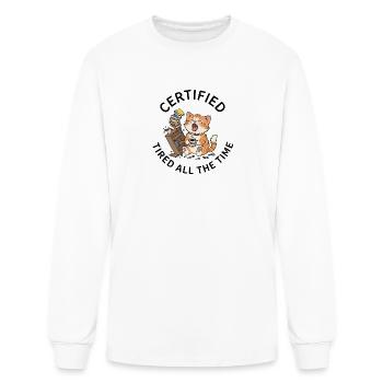 certified Study Cat: Coffee, Books, Chaos - Men's Long Sleeve T-Shirt - white - Front