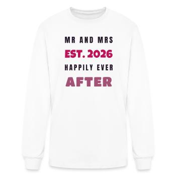 Mr And Mrs Est 2026 - Wedding Couple Gift Idea - Men's Long Sleeve T-Shirt - white - Front