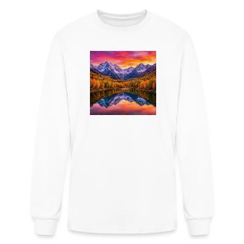 Towering Alpine Peaks at Sunrise – Ultra‑Realistic - Men's Long Sleeve T-Shirt - white - Front
