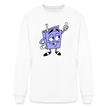Book Buddy: Purple Page Upbeat - Men's Long Sleeve T-Shirt - white - Front