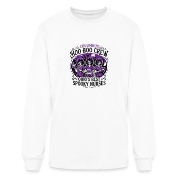 Columbus Ohio Spooky Nurses Skeleton Boo - Men's Long Sleeve T-Shirt - white - Front