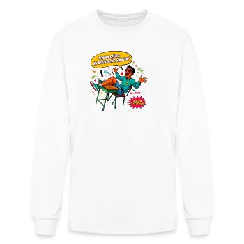 Absent Mind Study Desk Humor - Men's Long Sleeve T-Shirt - white - Front