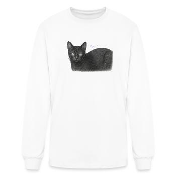 Lounge Cat Stay Positive - Men's Long Sleeve T-Shirt - white - Front