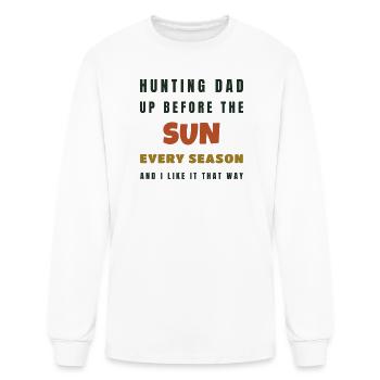 Hunting Dad Up Before The Sun - Hunting Gift - Men's Long Sleeve T-Shirt - white - Front