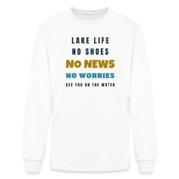 Lake Life No Shoes No News No Worries - Gift - Men's Long Sleeve T-Shirt - white - Front