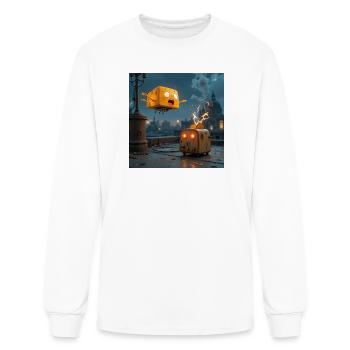 Cheese Cube Skyflight - Men's Long Sleeve T-Shirt - white - Front