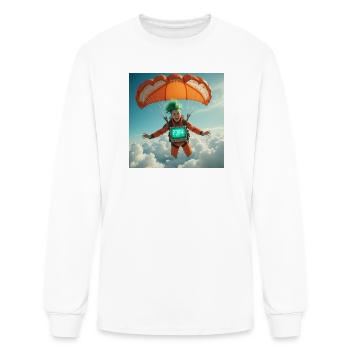 Skybound Neon Parachute Run - Men's Long Sleeve T-Shirt - white - Front