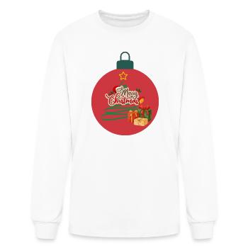 Joyeux ornement de Noël avec cadeaux - T-shirt à manches longues Homme - blanc - Devant