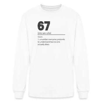 67 Sixty Seven 67 Meme Six Seven Definition Meme - Men's Long Sleeve T-Shirt - white - Front