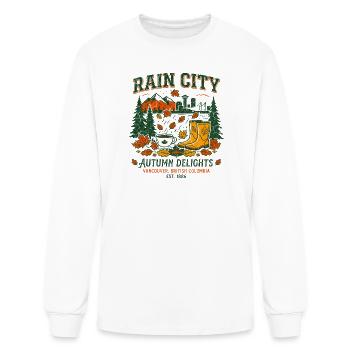 City Autumn Delights In Vancouver British Columbia - Men's Long Sleeve T-Shirt - white - Front