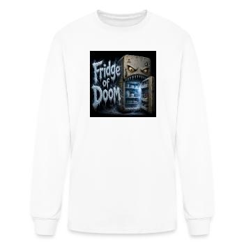 Fridge of Doom - Funny Scary Monster Refrigerator  - Men's Long Sleeve T-Shirt - white - Front