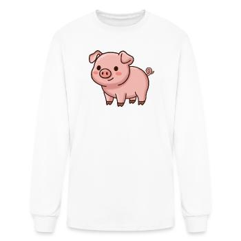 Cute Kawaii Pink Baby Piglet - Men's Long Sleeve T-Shirt - white - Front
