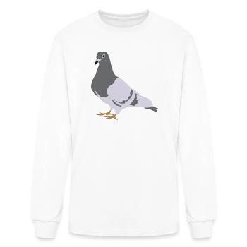 Minimalist City Pigeon Vector Art - Men's Long Sleeve T-Shirt - white - Front