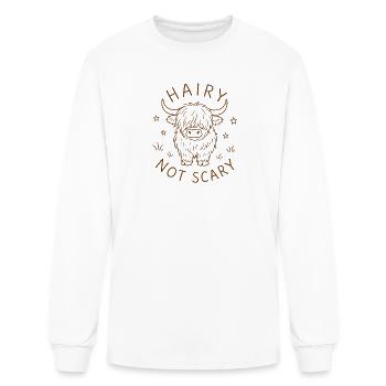 Hairy Not Scary Highland Cow - Men's Long Sleeve T-Shirt - white - Front