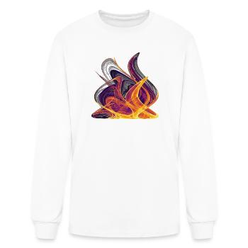 Whispers of Fire – Fractal Art - Men's Long Sleeve T-Shirt - white - Front