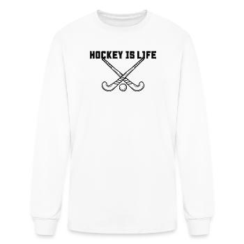 Hockey Is Life Sports Design - Men's Long Sleeve T-Shirt - white - Front