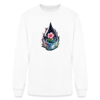 Floral Cosmos within a Droplet - Men's Long Sleeve T-Shirt - white - Front