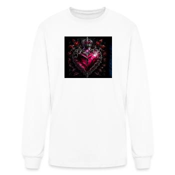 Crowned Heart of Velvet Roses - Men's Long Sleeve T-Shirt - white - Front