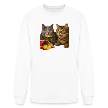 Chip-Chomping Cats Duo - Men's Long Sleeve T-Shirt - white - Front