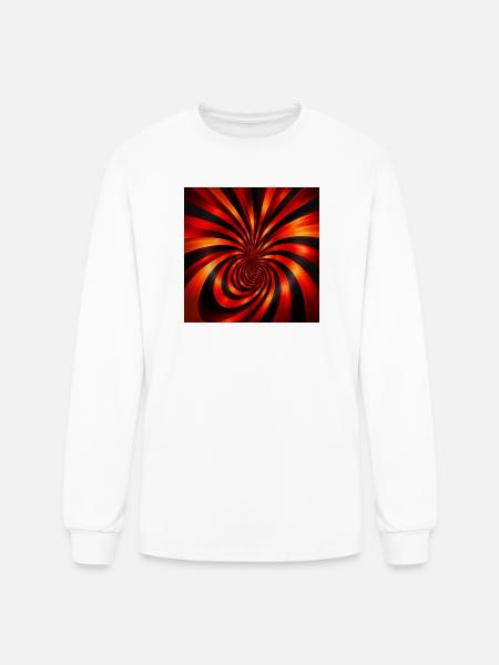 Crimson Spiral Ember - Men's Long Sleeve T-Shirt - white
