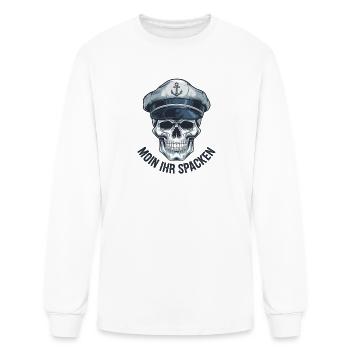  Moin Ihr Spacken Sailor Skull Captain Hat With - Men's Long Sleeve T-Shirt - white - Front