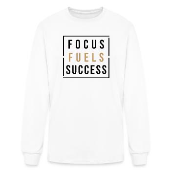 Focus_Fuels_Success_Inspirational_Typography_De - Men's Long Sleeve T-Shirt - white - Front