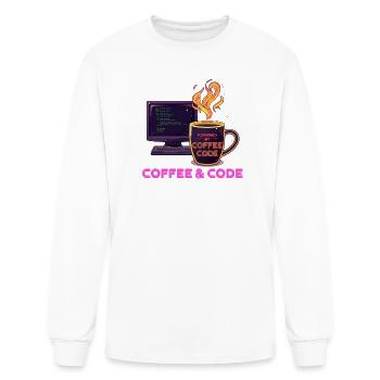 Powered by Coffee Code - Men's Long Sleeve T-Shirt - white - Front