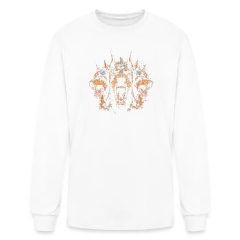 Triple-Headed Fiery Doberman - Men's Long Sleeve T-Shirt - white - Front