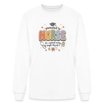 Promoted To Nurse Graduation RN Gift - Men's Long Sleeve T-Shirt - white - Front