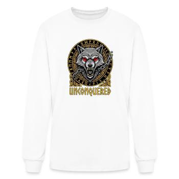 Unconquered Wolf Celtic Chains - Men's Long Sleeve T-Shirt - white - Front