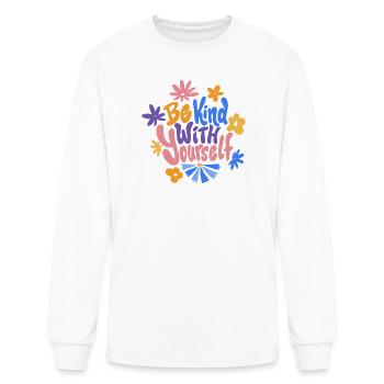 Sois bienveillant avec toi-même - T-shirt à manches longues Homme - blanc - Devant