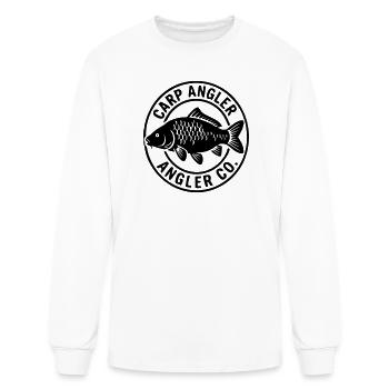 Logo de l’insigne du pêcheur de carpe - T-shirt à manches longues Homme - blanc - Devant