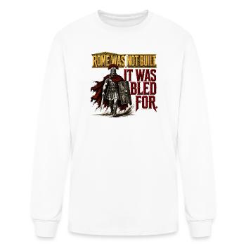 Roman Warrior Stoic Discipline Gym Apparel - Men's Long Sleeve T-Shirt - white - Front