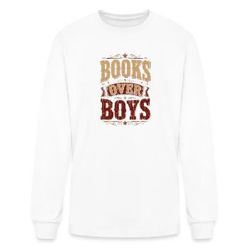 Books Over Boys - Men's Long Sleeve T-Shirt - white - Front