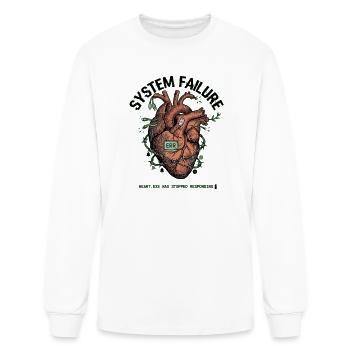 System Failure Heart Graphic - Men's Long Sleeve T-Shirt - white - Front