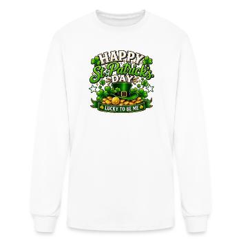 Happy St. Patrick’s Day Lucky to Be Me – Irish Sha - Men's Long Sleeve T-Shirt - white - Front