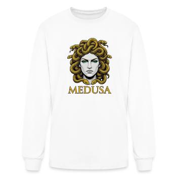Medusa Serpent Hair Portrait - Men's Long Sleeve T-Shirt - white - Front